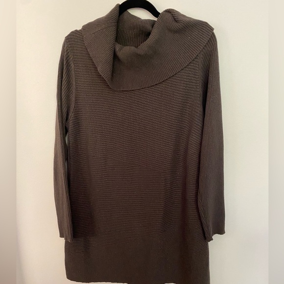 Alfani Sweaters - Alfani Shimmery Cowl Neck, Long Sleeve Tunic, Pullover Sweater, Size: L